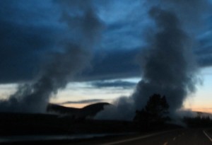 Yellowstone Geyser at Night